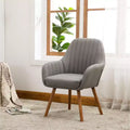 TUYOHW Contemporary Accent Chair,Barrel Back Fabric Armchair with Solid Wood Legs,Upholstered Lounge Chair for Living Room,Office,Foyer