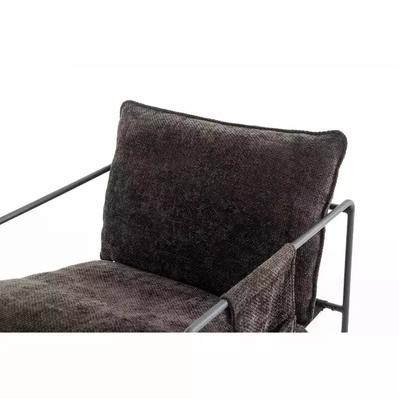 TUYOHW Upholstered Hanging Armchairs Set of 2,Accent Chair with Arm Pocket,Metal Frame,Crushed Foam Cushion,Braided Velvet Chair for Living Room