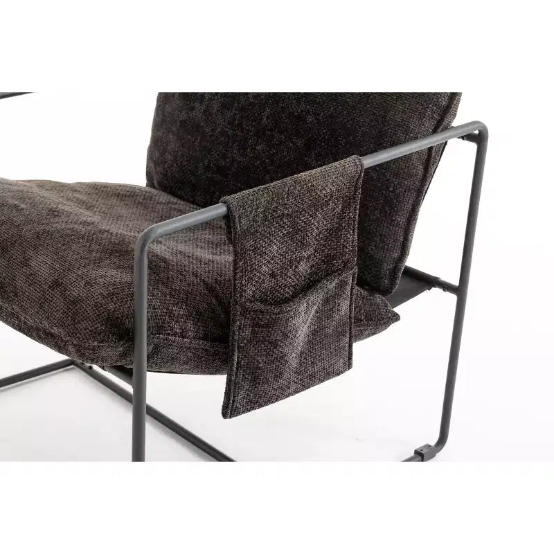 TUYOHW Upholstered Hanging Armchairs Set of 2,Accent Chair with Arm Pocket,Metal Frame,Crushed Foam Cushion,Braided Velvet Chair for Living Room
