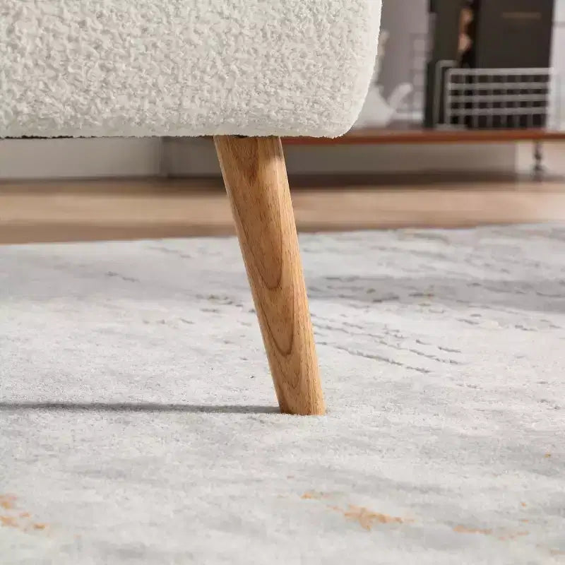 Modern Armless Accent Chair with Rubberwood Legs, Chenille Upholstered Slipper Chair for Living Room, Bedroom, or Reading Nook-Panipeachy