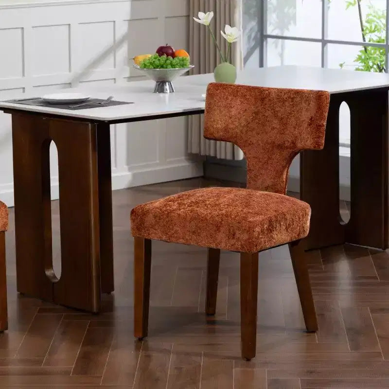 TUYOHW Modern Dining Chair Set of 2,Chenille Upholstered Accent Chair with Hardwood Frame,Brass Nailhead Trim,Lounge Chair for Dining Room