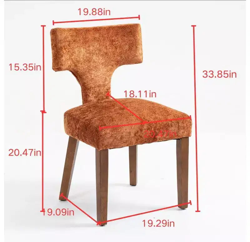 TUYOHW Modern Dining Chair Set of 2,Chenille Upholstered Accent Chair with Hardwood Frame,Brass Nailhead Trim,Lounge Chair for Dining Room