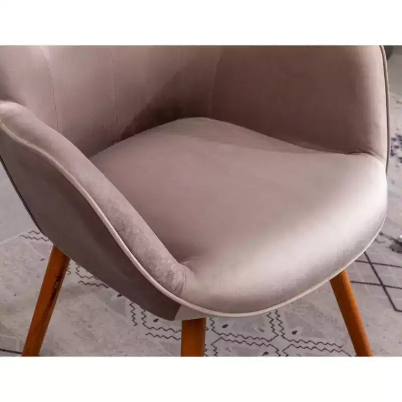 TUYOHW Silky Velvet Accent Chair,Lounge Chair with Button Tufted Back,Solid Wood Legs,Foam Upholstered Barrel Chair for Living Room,Dining Room
