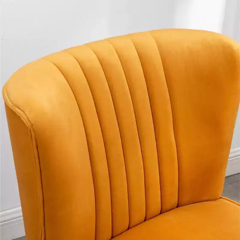 TUYOHW Velvet Accent Chair,Upholstered Chair with Lined Stitching,Rubberwood Legs,Thick Foam Padded Seat,Lounge Chair for Living Room,Bedroom