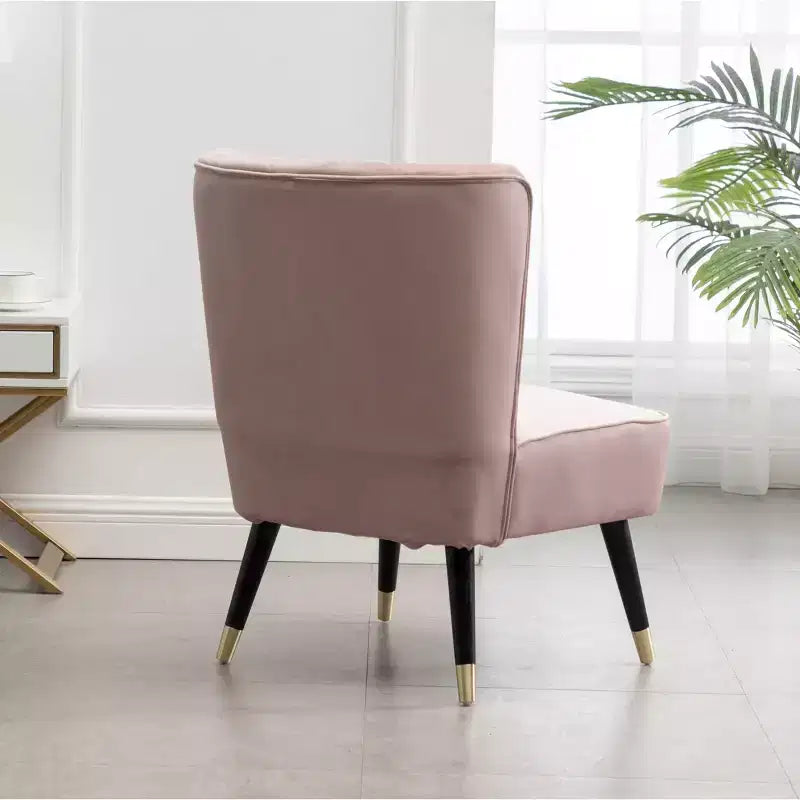 TUYOHW Velvet Accent Chair,Upholstered Chair with Lined Stitching,Rubberwood Legs,Thick Foam Padded Seat,Lounge Chair for Living Room,Bedroom