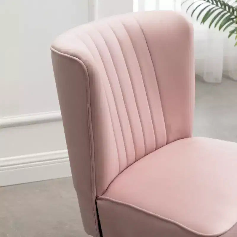 TUYOHW Velvet Accent Chair,Upholstered Chair with Lined Stitching,Rubberwood Legs,Thick Foam Padded Seat,Lounge Chair for Living Room,Bedroom