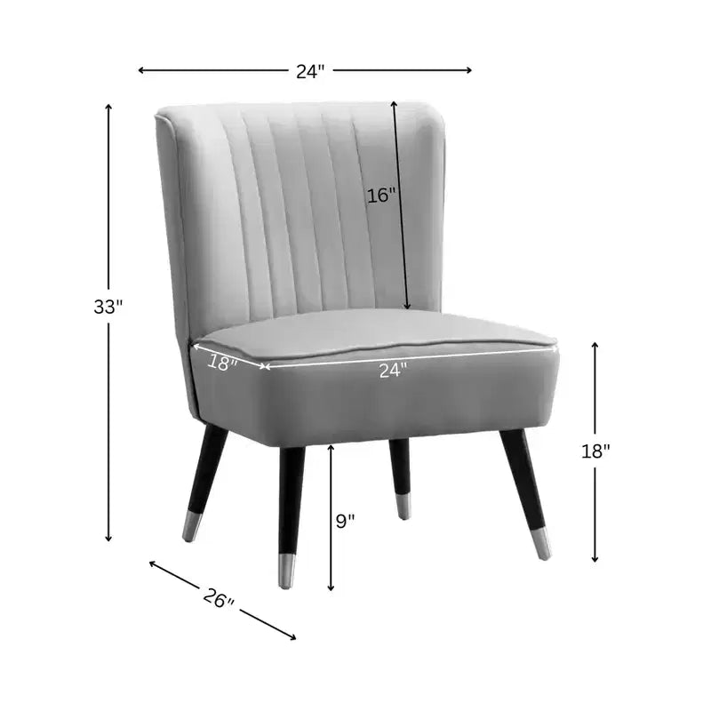 TUYOHW Velvet Accent Chair,Upholstered Chair with Lined Stitching,Rubberwood Legs,Thick Foam Padded Seat,Lounge Chair for Living Room,Bedroom