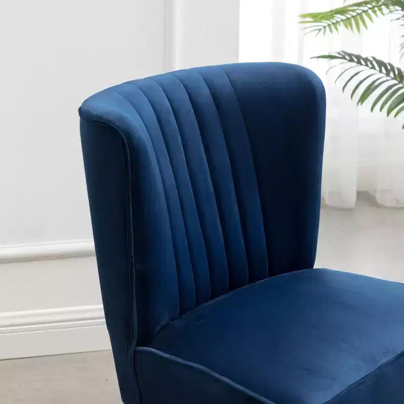 TUYOHW Velvet Accent Chair,Upholstered Chair with Lined Stitching,Rubberwood Legs,Thick Foam Padded Seat,Lounge Chair for Living Room,Bedroom
