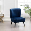 TUYOHW Velvet Accent Chair,Upholstered Chair with Lined Stitching,Rubberwood Legs,Thick Foam Padded Seat,Lounge Chair for Living Room,Bedroom