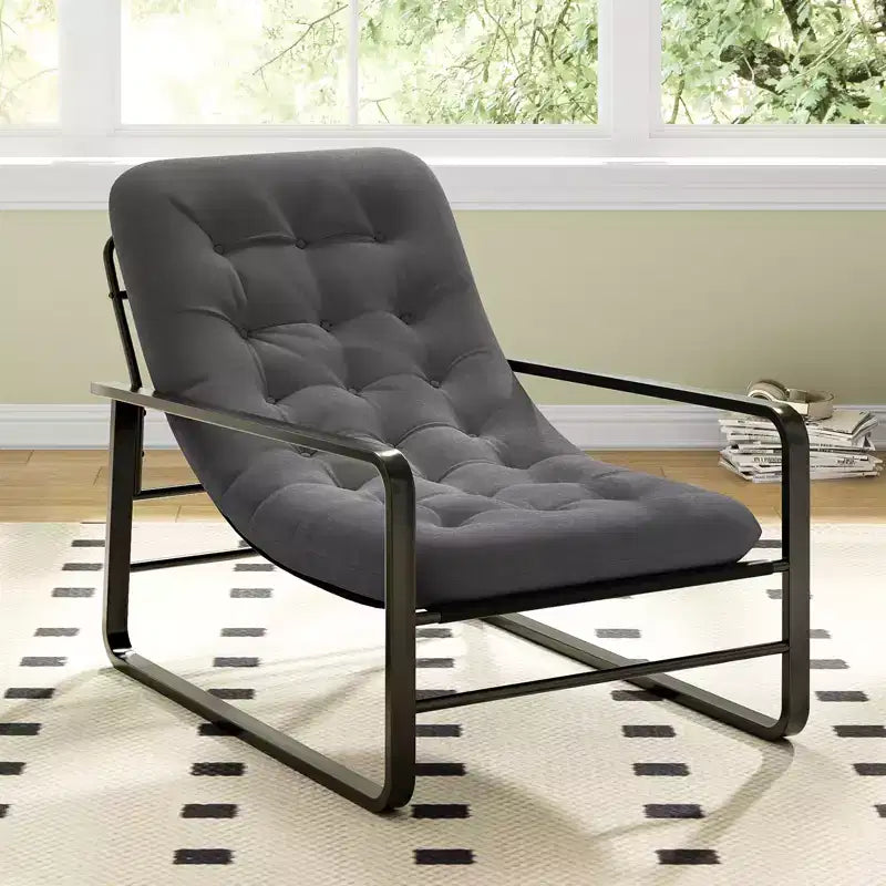 GDFStudio Ellis Modern Upholstered Accent Chair with Metal Frame