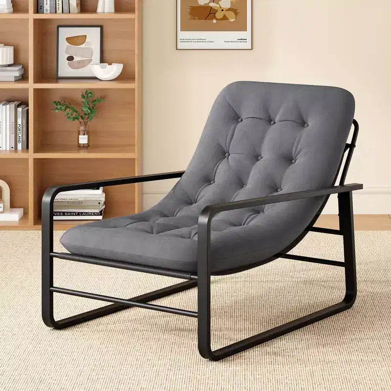 Fauteuil d'appoint moderne GDFStudio Ellis en tissu avec structure en métal