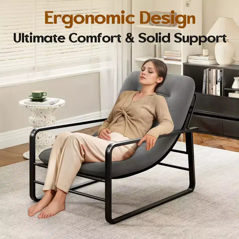 Fauteuil d'appoint moderne GDFStudio Ellis en tissu avec structure en métal