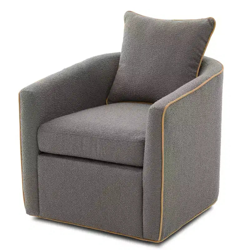 Christopher Knight Home Rena Modern Iron Boucle Upholstered 360 Swivel Accent Chair