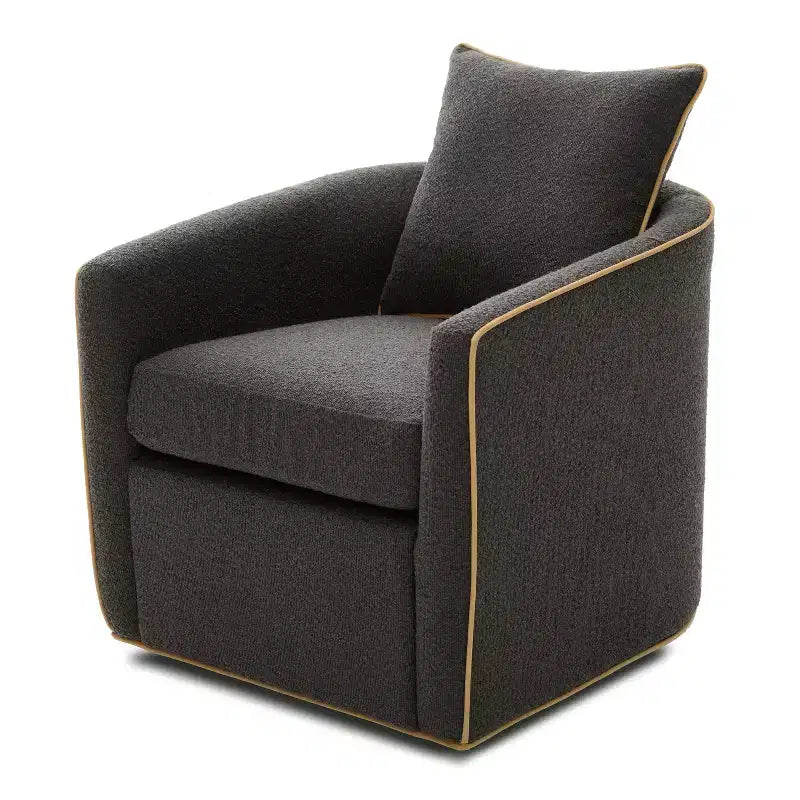 Christopher Knight Home Rena Modern Iron Boucle Upholstered 360 Swivel Accent Chair