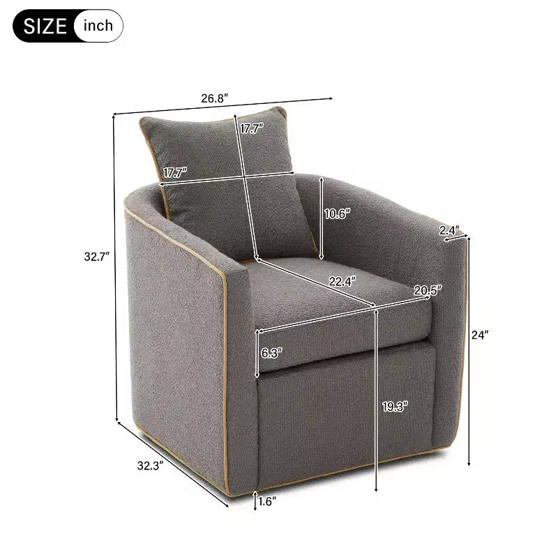 Christopher Knight Home Rena Modern Iron Boucle Upholstered 360 Swivel Accent Chair
