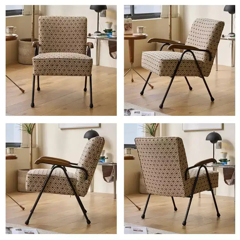 TUYOHW Modern Fabric Armchair,High Back Accent Chair with Wing Design,Metal X-Leg Frame,Soft Padded Sofa Chair for Living Room,Office,Bedroom