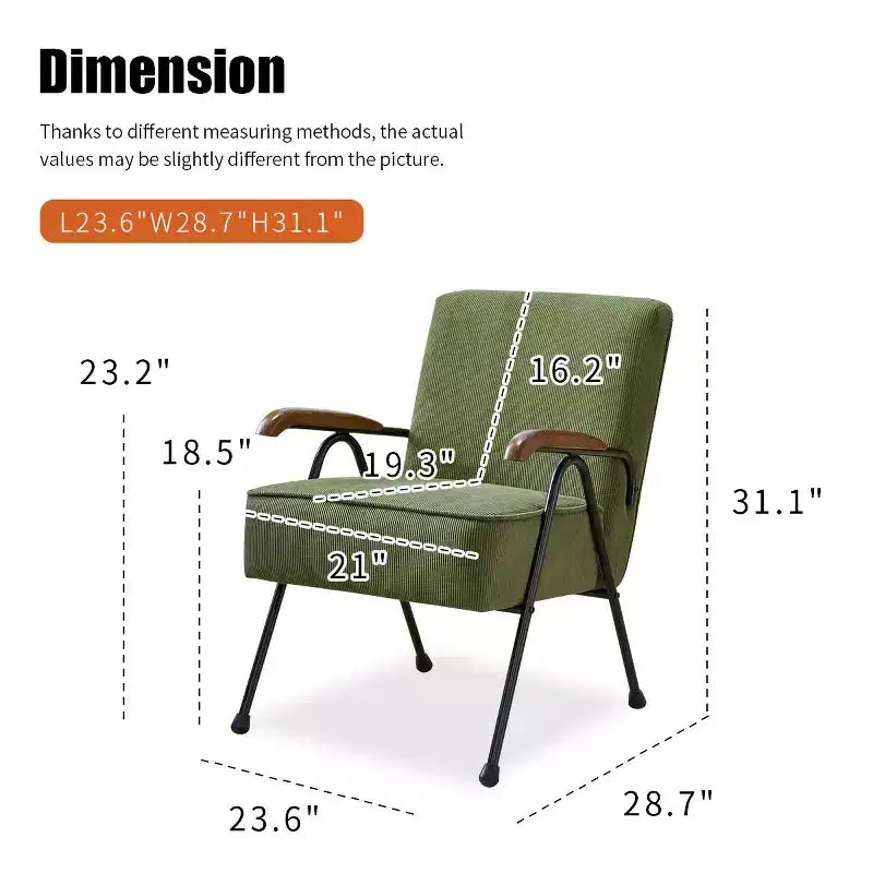 TUYOHW Modern Fabric Armchair,High Back Accent Chair with Wing Design,Metal X-Leg Frame,Soft Padded Sofa Chair for Living Room,Office,Bedroom