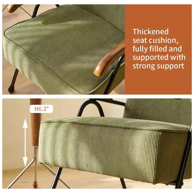 TUYOHW Modern Fabric Armchair,High Back Accent Chair with Wing Design,Metal X-Leg Frame,Soft Padded Sofa Chair for Living Room,Office,Bedroom