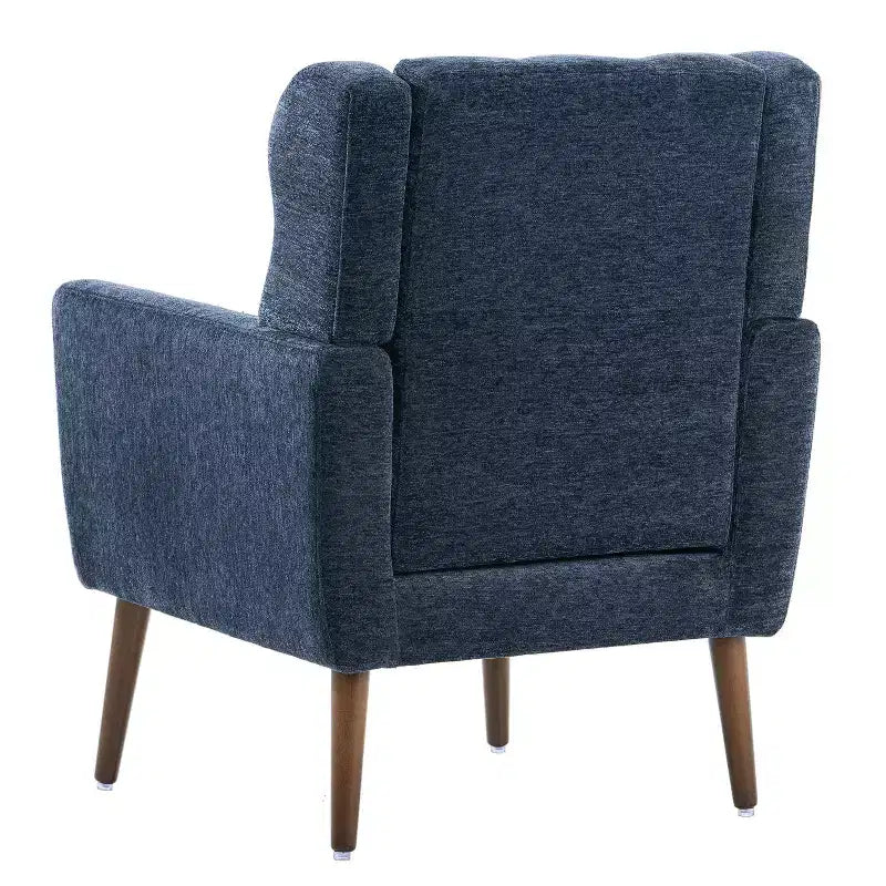 TUYOHW Chenille Accent Chair,Modern Lounge Armchair with Throw Pillow,Ergonomic Back,Tapered Wood Legs,Reading Chair for Living Room,Bedroom