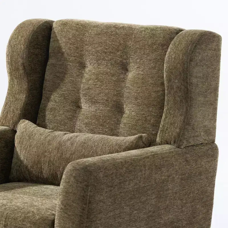 TUYOHW Chenille Accent Chair,Modern Lounge Armchair with Throw Pillow,Ergonomic Back,Tapered Wood Legs,Reading Chair for Living Room,Bedroom