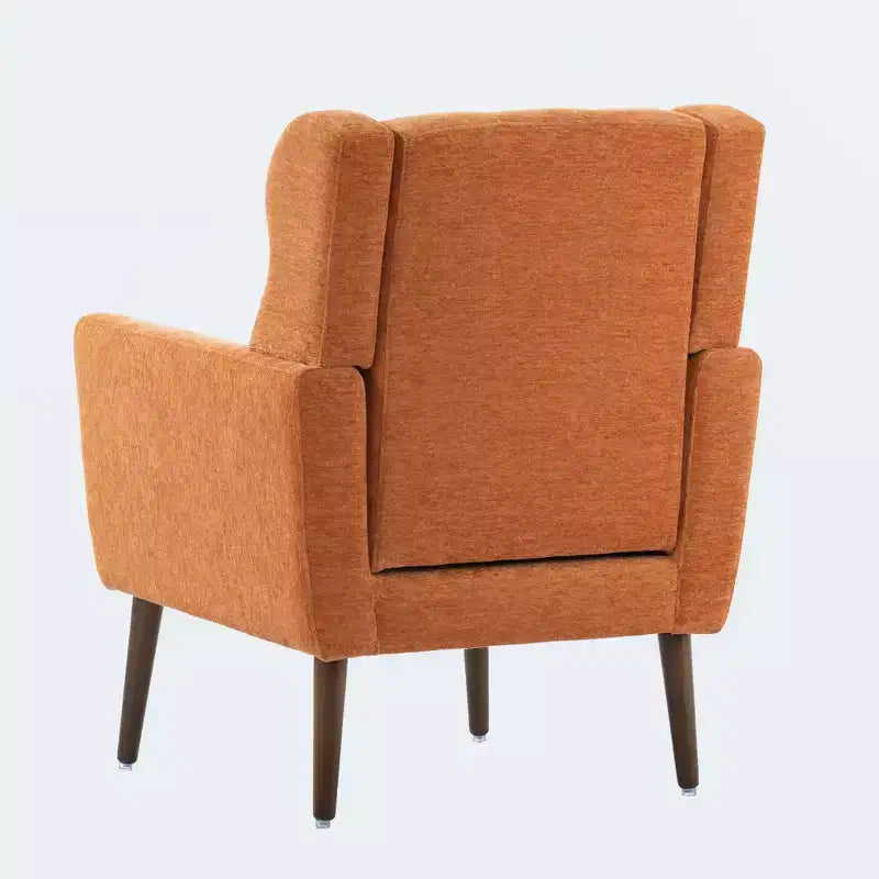 TUYOHW Chenille Accent Chair,Modern Lounge Armchair with Throw Pillow,Ergonomic Back,Tapered Wood Legs,Reading Chair for Living Room,Bedroom