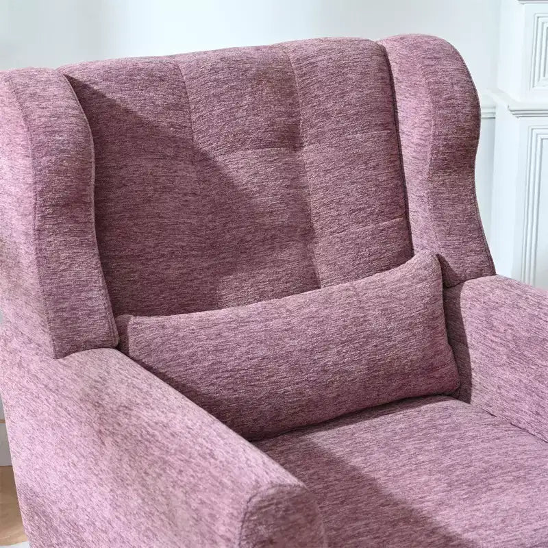 TUYOHW Chenille Accent Chair,Modern Lounge Armchair with Throw Pillow,Ergonomic Back,Tapered Wood Legs,Reading Chair for Living Room,Bedroom