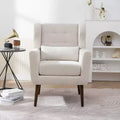 TUYOHW Chenille Accent Chair,Modern Lounge Armchair with Throw Pillow,Ergonomic Back,Tapered Wood Legs,Reading Chair for Living Room,Bedroom