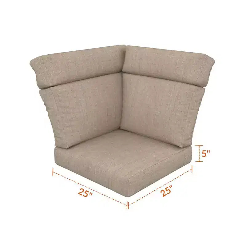 Coussins d'extérieur Sunbrella Covers&All pour salon de jardin modulable, 25 po x 25 po x 5 po, Cast Ash