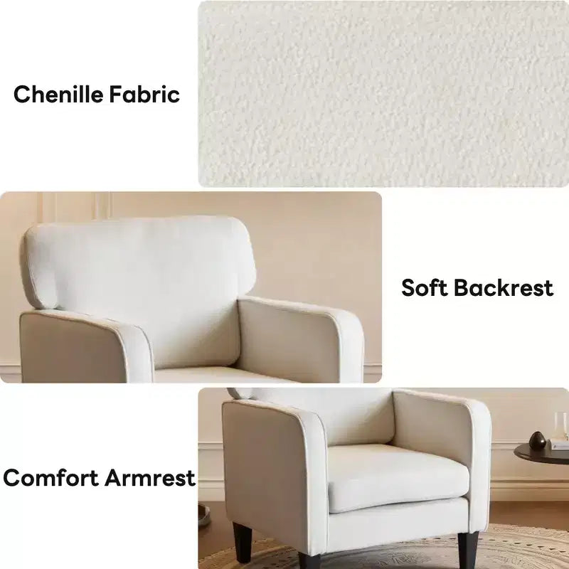 Fauteuil de lecture moderne Okak avec accoudoirs et dossier, chaise confortable avec cadre en bois, chaise de salon pour salle d'attente, salle de réception