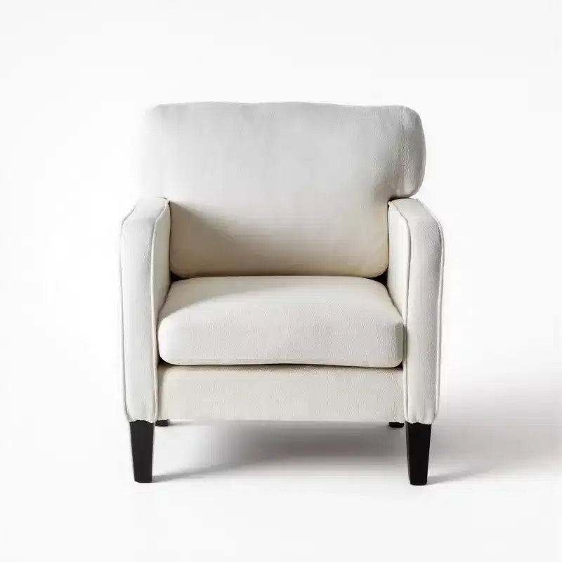 Fauteuil de lecture moderne Okak avec accoudoirs et dossier, chaise confortable avec cadre en bois, chaise de salon pour salle d'attente, salle de réception