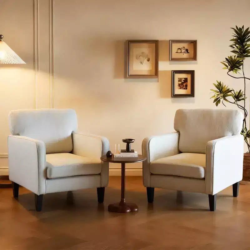 Fauteuil de lecture moderne Okak avec accoudoirs et dossier, chaise confortable avec cadre en bois, chaise de salon pour salle d'attente, salle de réception