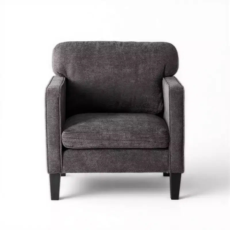 Fauteuil de lecture moderne Okak avec accoudoirs et dossier, chaise confortable avec cadre en bois, chaise de salon pour salle d'attente, salle de réception