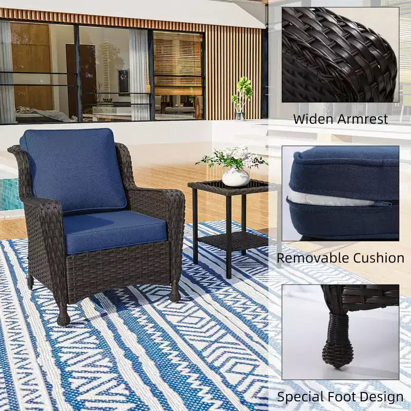 Ensemble extérieur haut de gamme 10 pièces UPTIOT : Canapé 3 places, canapé 2 places, 2 fauteuils pivotants à bascule, 2 chaises, 2 poufs et 2 tables basses
