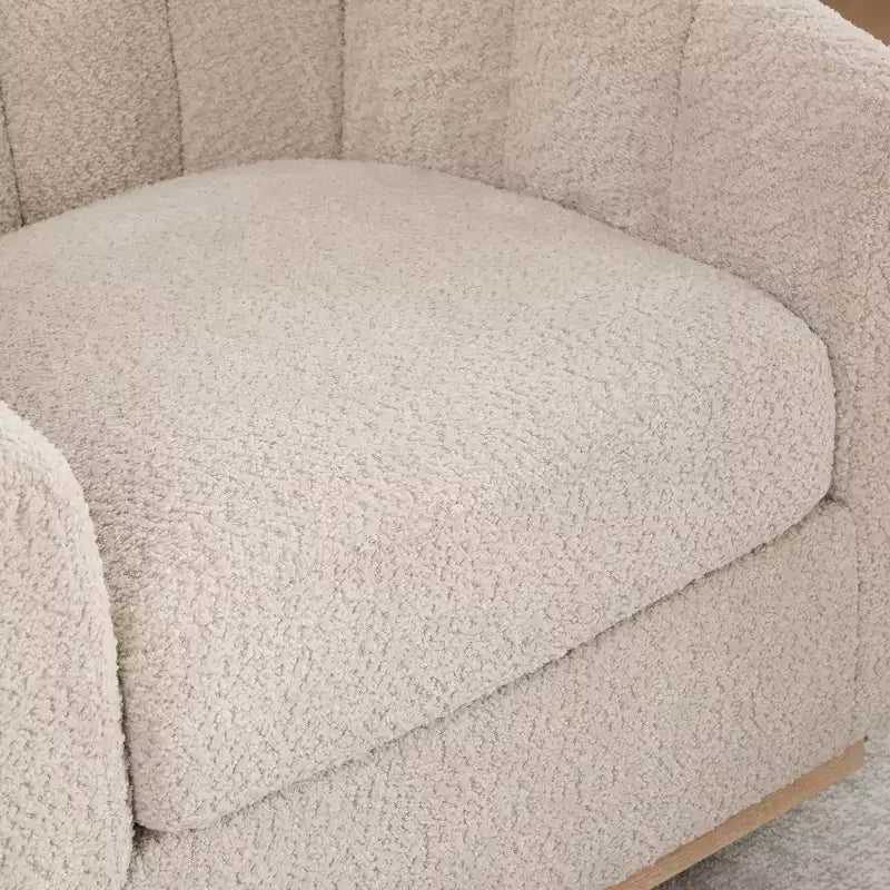 TUYOHW 31.89 Modern Chenille Swivel Barrel Chair,Accent Chair with Metal Base,Upholstered Lounge Armchair for Living Room,Office,Bedroom
