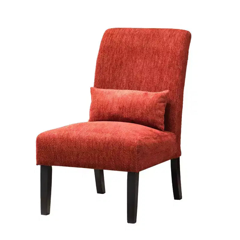 Fauteuil d'appoint moderne sans accoudoirs en tissu chenille avec oreiller, pieds en bois massif, chaise d'appoint à assise profonde pour le salon, la chambre ou le bureau - Panipeachy