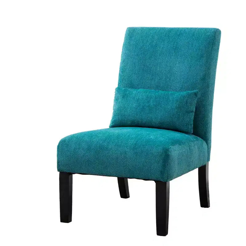 Fauteuil d'appoint moderne sans accoudoirs en tissu chenille avec oreiller, pieds en bois massif, chaise d'appoint à assise profonde pour le salon, la chambre ou le bureau - Panipeachy