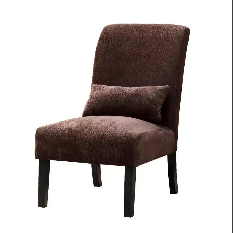 Fauteuil d'appoint moderne sans accoudoirs en tissu chenille avec oreiller, pieds en bois massif, chaise d'appoint à assise profonde pour le salon, la chambre ou le bureau - Panipeachy