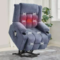 Acekool Lift Assist Recliner Chair, Massage, Cup Holders, Storage Pockets, for Living Room