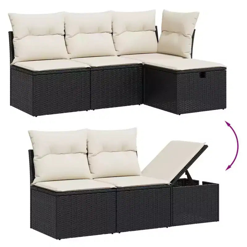 vidaXL Salon de jardin avec coussins Mobilier d'extérieur 7 pièces en résine tressée