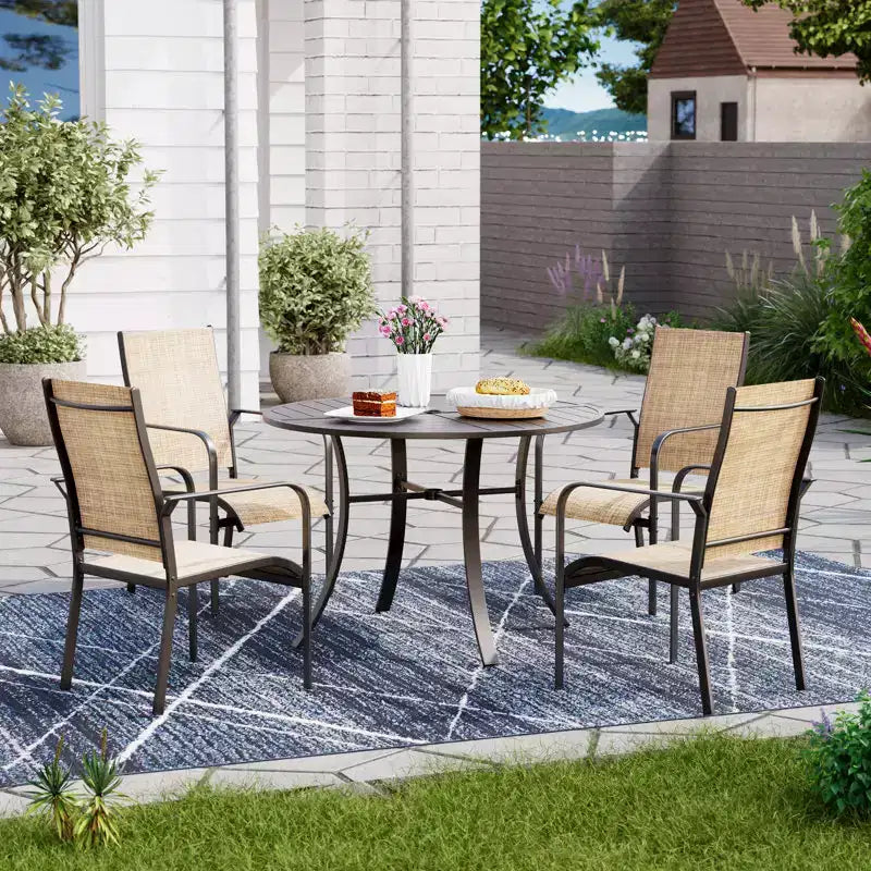 EROMMY Outdoor Dining Chair Set Of 6, Stackable Dining Chairs For Outside
