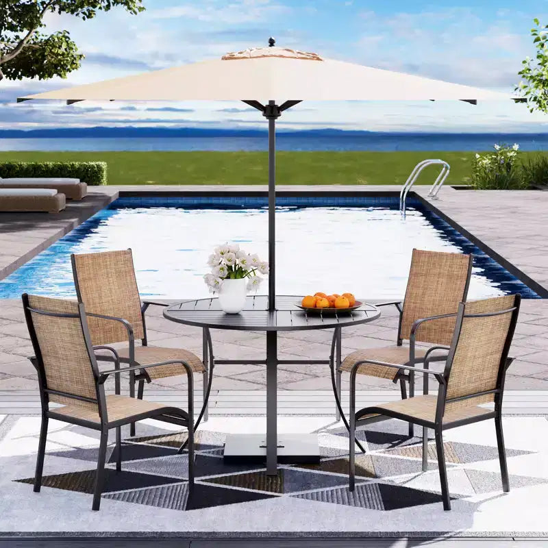 EROMMY Outdoor Dining Chair Set Of 6, Stackable Dining Chairs For Outside