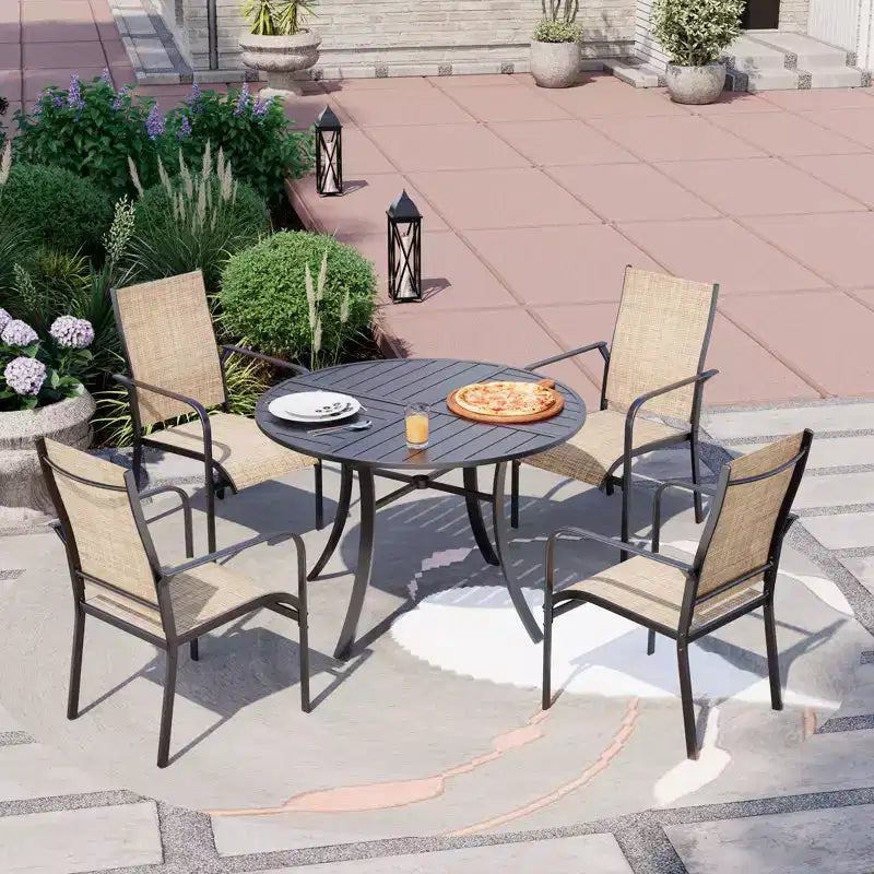 EROMMY Outdoor Dining Chair Set Of 6, Stackable Dining Chairs For Outside