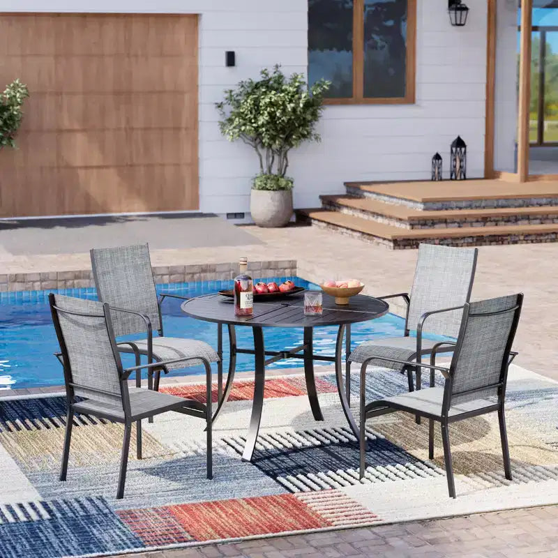 EROMMY Outdoor Dining Chair Set Of 6, Stackable Dining Chairs For Outside