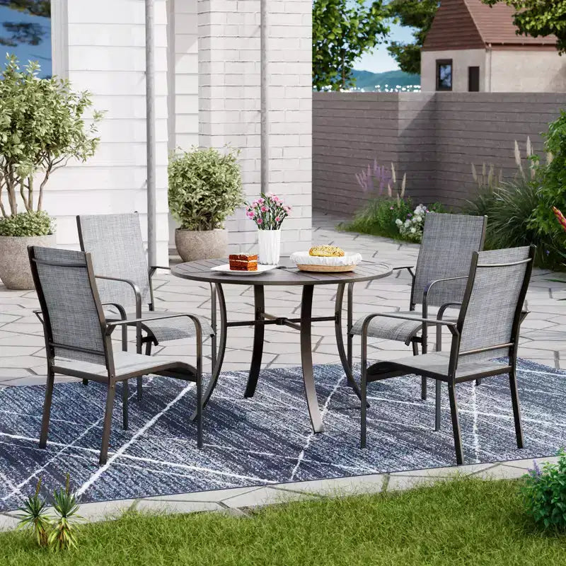 EROMMY Outdoor Dining Chair Set Of 6, Stackable Dining Chairs For Outside