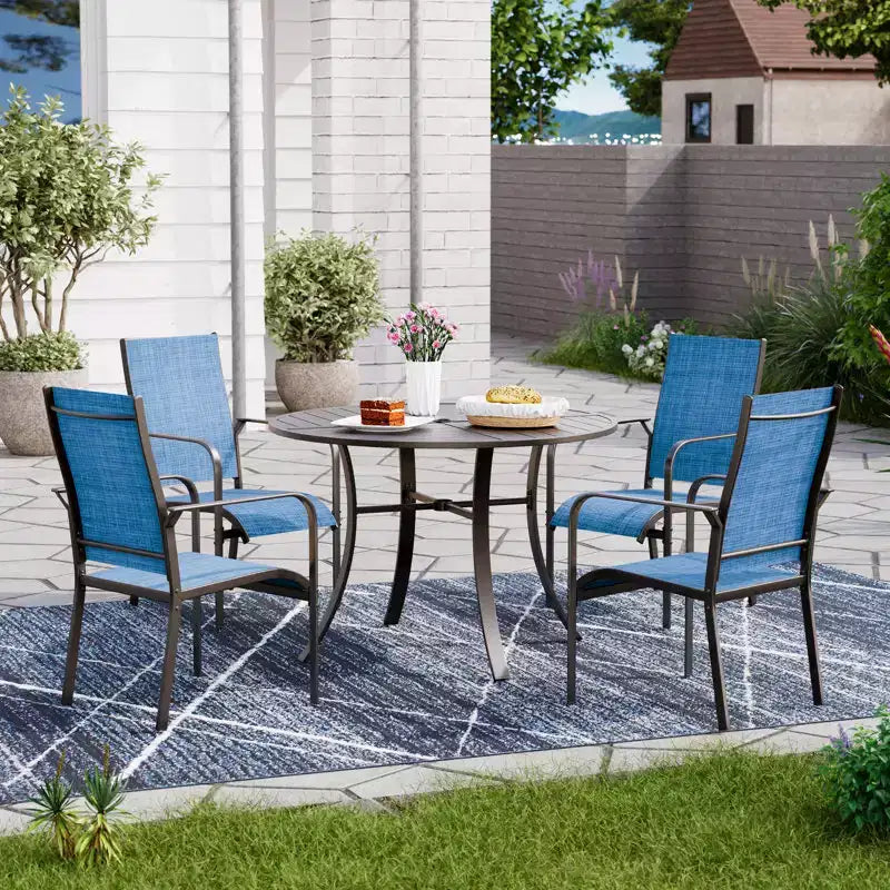 EROMMY Outdoor Dining Chair Set Of 6, Stackable Dining Chairs For Outside