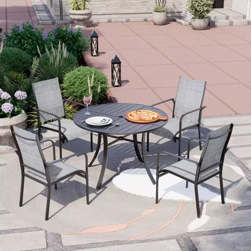 EROMMY Outdoor Dining Chair Set Of 6, Stackable Dining Chairs For Outside