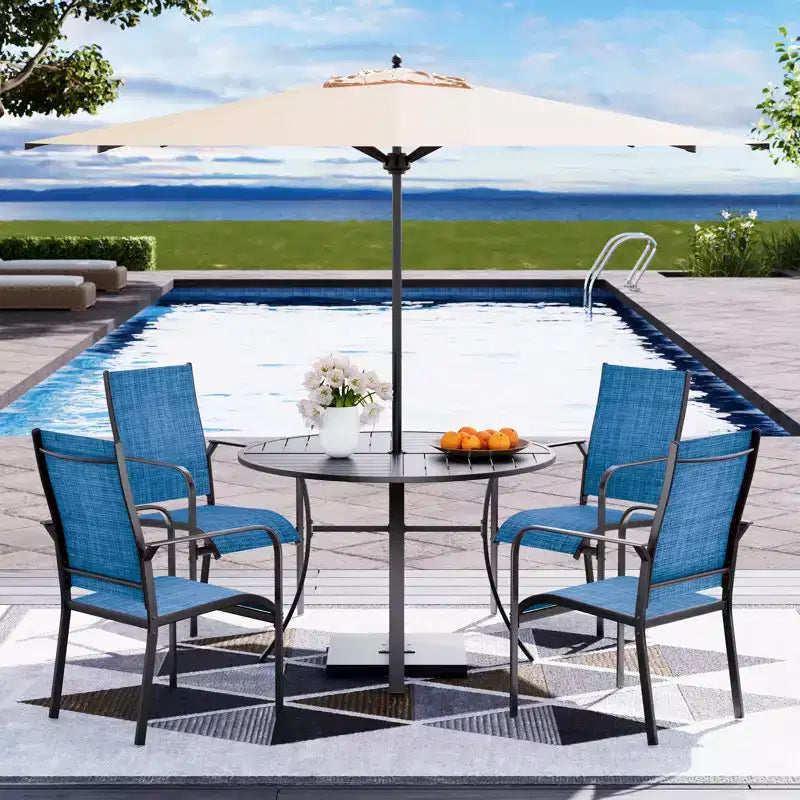 EROMMY Outdoor Dining Chair Set Of 6, Stackable Dining Chairs For Outside