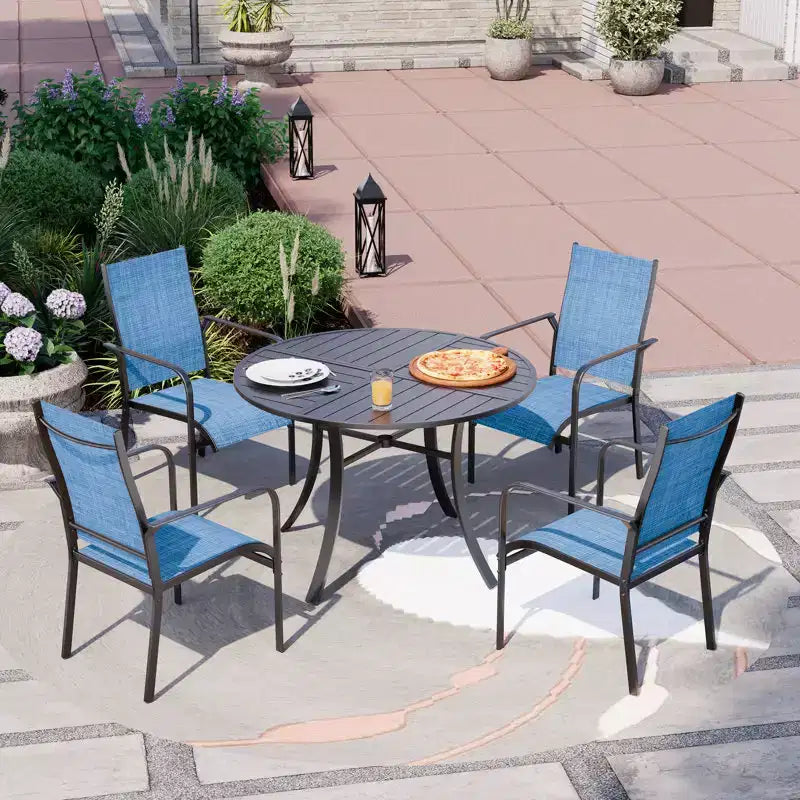 EROMMY Outdoor Dining Chair Set Of 6, Stackable Dining Chairs For Outside