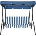GustoWave Weather-Resistant 3-Seat Outdoor Swing Chair with Adjustable Canopy, Thick Cushions & Steel Frame, Patio/Garden/Porch