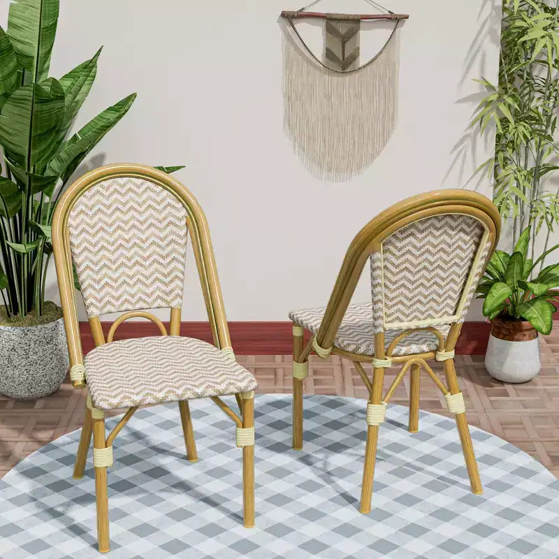 UPTIOT Lot de 2 chaises d'extérieur en tissu oléfine résistant aux UV
